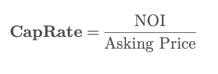 A basic formula for calculating cap rate